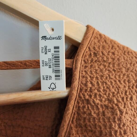 Madewell Peplum Toffee Open Back Top Women's SZ XS - NWT - Picture 5 of 10